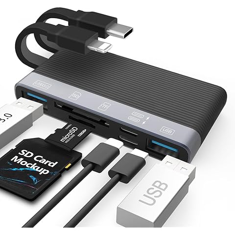 Amegon USB 3.2 Type-C Dual Card Reader | Up to 5 Gbps | USB-C to MoicroSD/SD Card Reader | Memory Card Reader | Space Grey | Designed for Phones, Tablets, Laptops, Drones | AMST13
