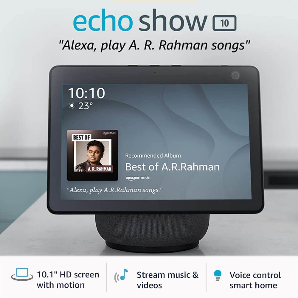 Amazon Echo Show 10 (3rd Gen) – 10.1″ HD Rotating Smart Display with Alexa