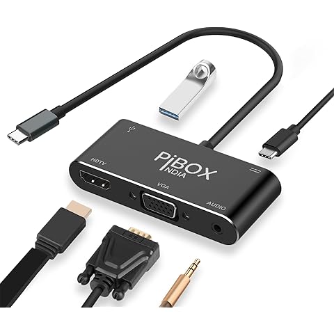 Amegon AMUH07C USB-C to 8 in 1 Multifunction Hub USB 3.1, USB3.0 X 7: 5Gbps; USB C,USB C X 1:5v/3a Extra Power, Wide Compability: Laptop, PC Tower, Flash Drive, Keyboard, Mouse, Card Reader & More.