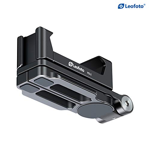 LEOFOTO PS-2 Phone Holder, Cell Phone Stand, Adjustable Angle, Compact and Portable, 1/4" Screw Thread, Arca Compatible (Black)