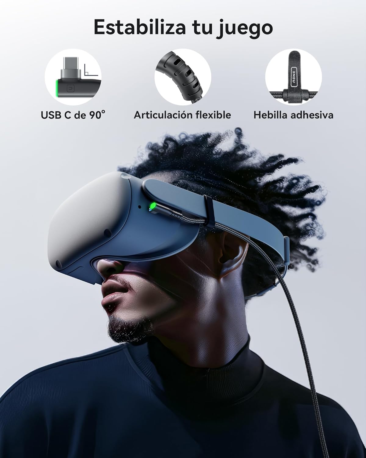 INIU Link Cable with Charging [16ft] for Meta Quest 3s Quest 3 Quest 2/Pro, Pico 4, PC VR, Steam VR, USB 3.0 High Speed Data Cable, USB C Charger Cord for VR Headset Accessories.