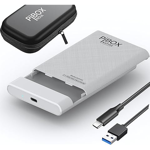 Amegon AMST05 Sata HDD Enclosure High-Speed External Storage System USB-C, Speed: 10Gbps, Support All Standard 9.5mm/7mm 2.5 inch SATA I, II, II HDD and SDD.