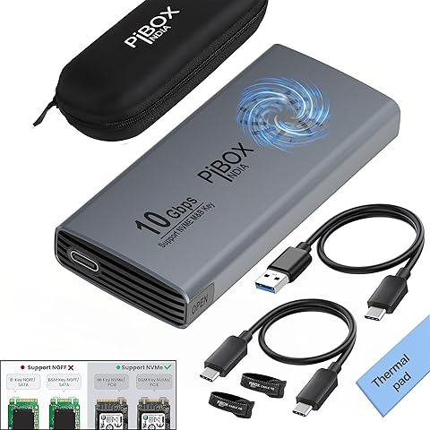 Amegon 2.5" External Hard Drive Enclosure, SATA III to USB 3.0 for HDD/SSD - Tool Free Installation, Transparent SSD/HDD Casing, Supports up to 8TB.