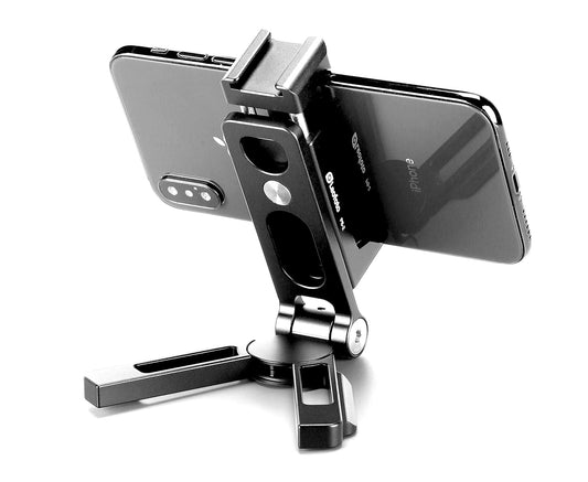 LEOFOTO PS-2 Phone Holder, Cell Phone Stand, Adjustable Angle, Compact and Portable, 1/4" Screw Thread, Arca Compatible (Black)