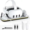 META QUEST 3 CHARGING DOCK STATION COMPATIBLE WITH OCULUS META 3 HEADSET AND CONTROLLERS, FAST VR CHARGING STATION WITH LED LIGHT