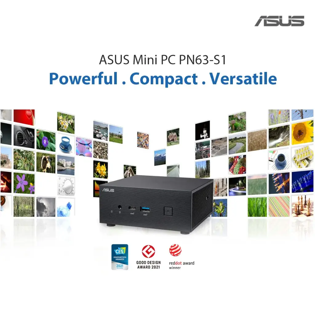 ASUS MINI PC PN63 S1 WITH 11TH GEN INTEL CORE I3 PROCESSOR&INTEL UHD GRAPHICS* (BAREBONE) BLACK,UP TO 64 GB DDR4 RAM,PCIE GEN 4 X4 M.2 NVME SSD,INTEL 2...