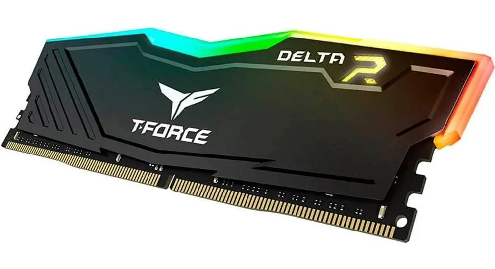 TEAMGROUP T-FORCE DELTA RGB 8GB 3200MHZ (3200MT/S) CL16 BLACK DDR4 DESKTOP GAMING MEMORY, METAL HEATSINK, ARGB MOTHERBOARD SYNC, XMP 2.0, FOR INTEL/AMD CPU,...