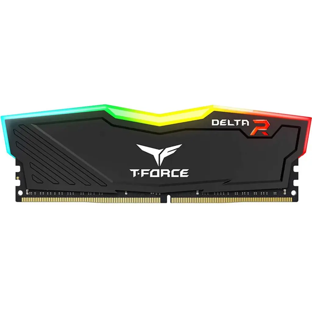 TEAMGROUP T-FORCE DELTA RGB 8GB 3600MHZ (3600MT/S) CL18 BLACK DDR4 DESKTOP GAMING MEMORY, METAL HEATSINK, ARGB MOTHERBOARD SYNC, XMP 2.0, FOR INTEL/AMD CPU,...