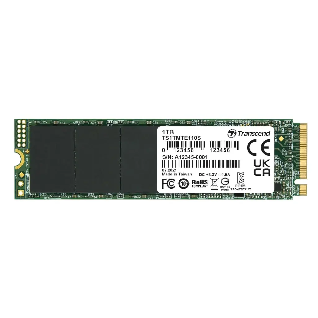 TRANSCEND 1TB SSD M.2 NVME – SOLID STATE DRIVE FOR FAST DATA ACCESS (MODEL: TS1TMTE110S)