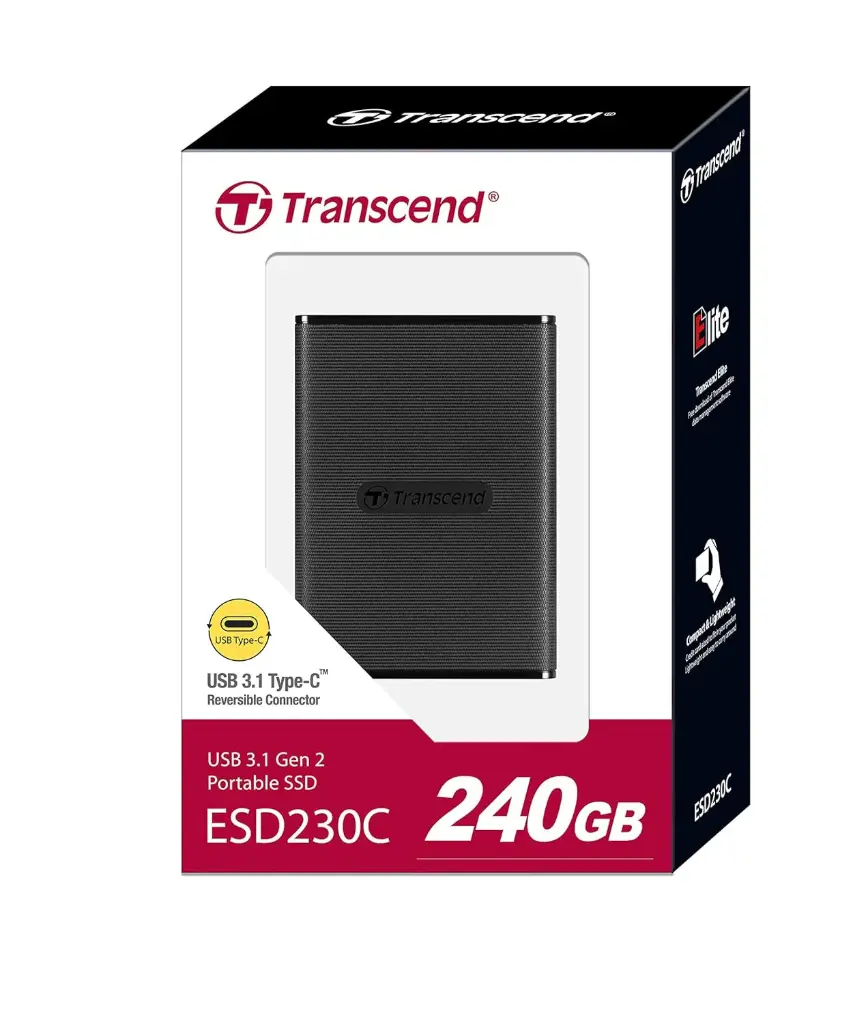 TRANSCEND 240GB SSD EXT. – SOLID STATE DRIVE FOR FAST DATA ACCESS (MODEL: TS240GESD230C)
