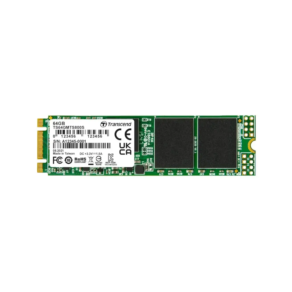TRANSCEND 64GB SSD M.2 – SOLID STATE DRIVE FOR FAST DATA ACCESS (MODEL: TS64GMTS800S)