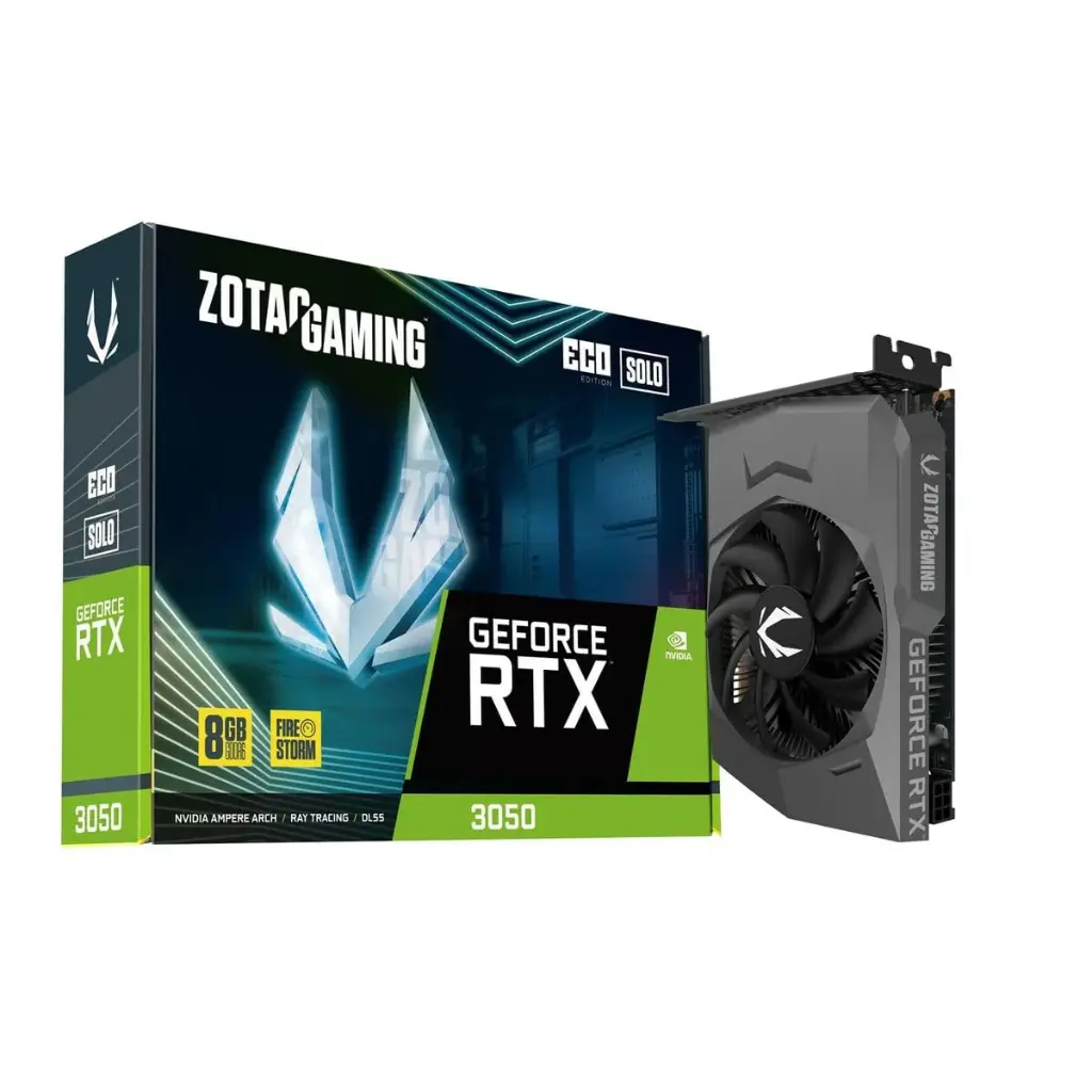 ZOTAC GAMING GEFORCE RTX 3050 SOLO GDDR6 8GB 128BIT PCIE 4.0 GRAPHICS CARD WITH 1777MHZ BOOST CLOCK & 5 YEARS WARRANTY (3 YEARS WARRANTY + 2 YEARS...
