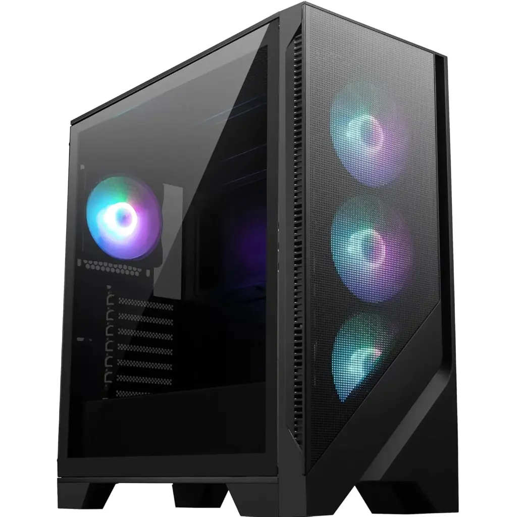 MSI MAG Forge 320R Airflow Mid-Tower PC Case - ATX Capacity, RTX 40 GPU Support, ARGB Fans, Magnetic Dust Filters, Tempered Glass, 1-6 ARGB Control Board,...