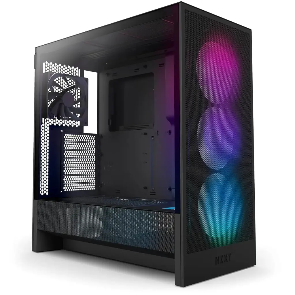 NZXT H5 Flow RGB 2024 - Compact ATX Mid-Tower PC Gaming Case - High Airflow - F360 RGB Core (CV) Included - 360mm Front & 240mm Top Radiator Support -...
