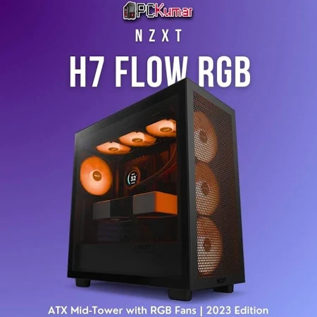 NZXT H7 Flow Mid Tower ATX Airflow Cabinet Matte Black – CM-H72FB-01