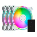 Cooler Master MasterFan MF120 Halo ARGB Case Fan - White 3 Pack Fan | 1800 RPM PWM Fan | Computer Case Fan | ARGB Lighting Controlled Via Motherboard | Gen...