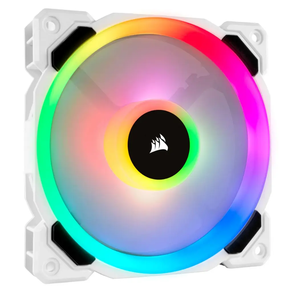 CORSAIR LL Series, White LL120 RGB, 120mm RGB LED Fan, Triple Pack with Lighting Node PRO