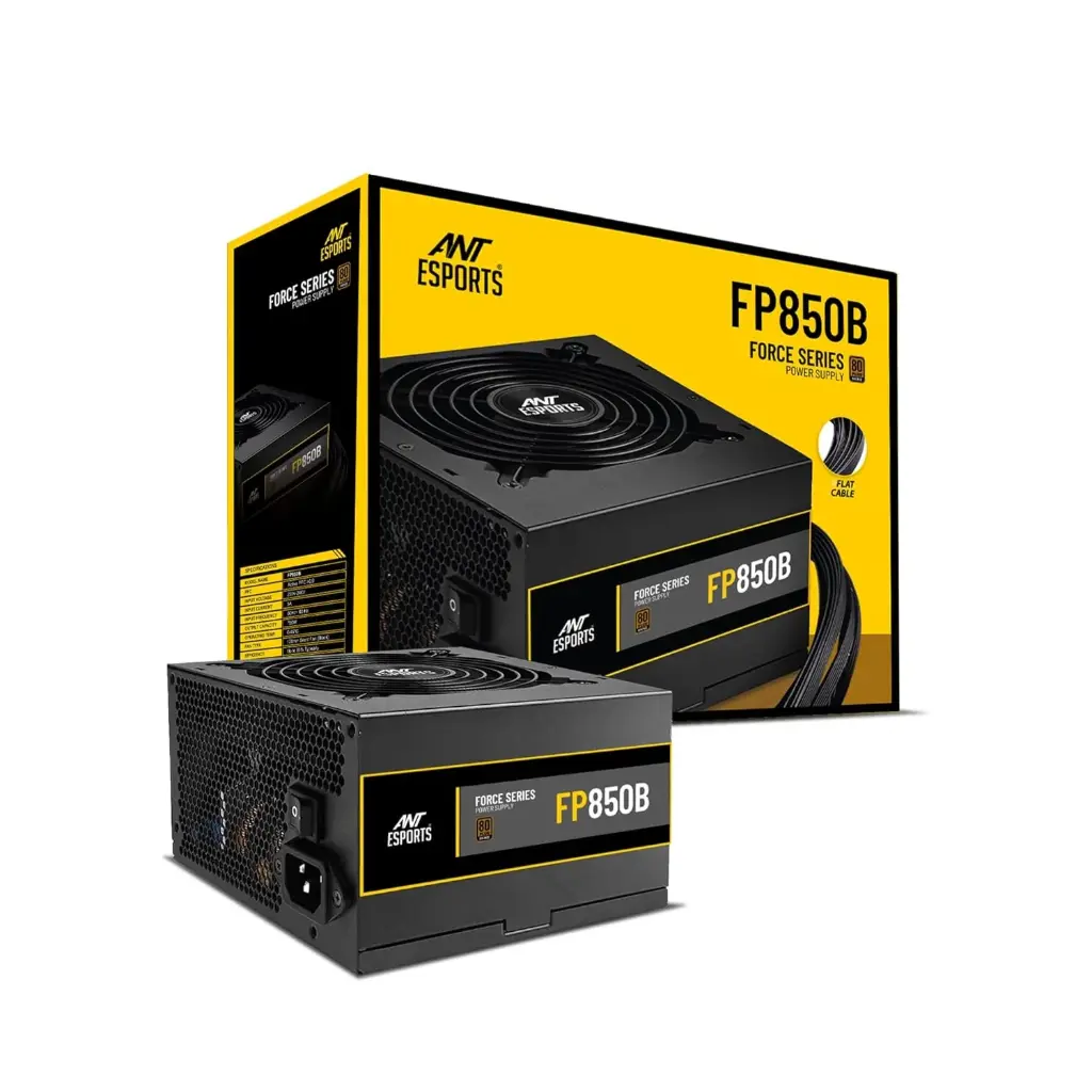 Ant Esports FP850B 80 Plus Bronze Certified Non Modular Gaming Power Supply/PSU with Active PFC, Flat Black Cables and Silent Fan