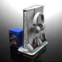 Playstation 5 RGB Cooling Stand with Cooling Fan and Dual Controller Charger Dock Station for Charging PS 5 Disc & Digital Edition