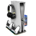 Playstation 5 RGB Cooling Stand with Cooling Fan and Dual Controller Charger Dock Station for Charging PS 5 Disc & Digital Edition (Black)