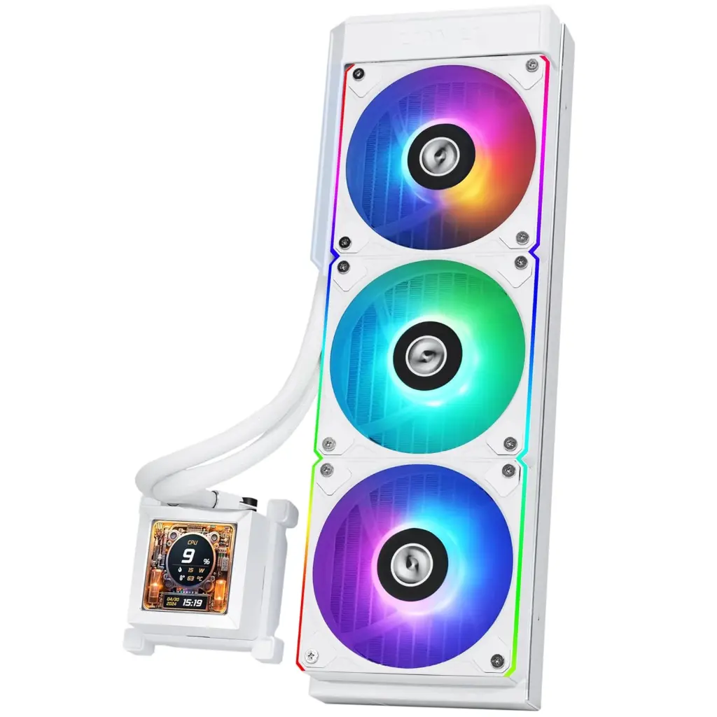 Lian Li Hydroshift LCD 360R AIO CPU Liquid Cooler White – HSLCD36RW WHITE