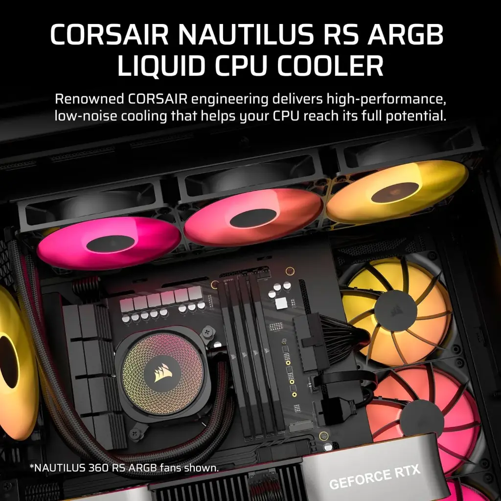 CORSAIR Nautilus 240 RS ARGB Liquid CPU Cooler – RS120 ARGB Fans – Fits Intel® LGA 1851, AMD® AM5/AM4 – Simple Daisy-Chain Connections - Direct Motherboard...