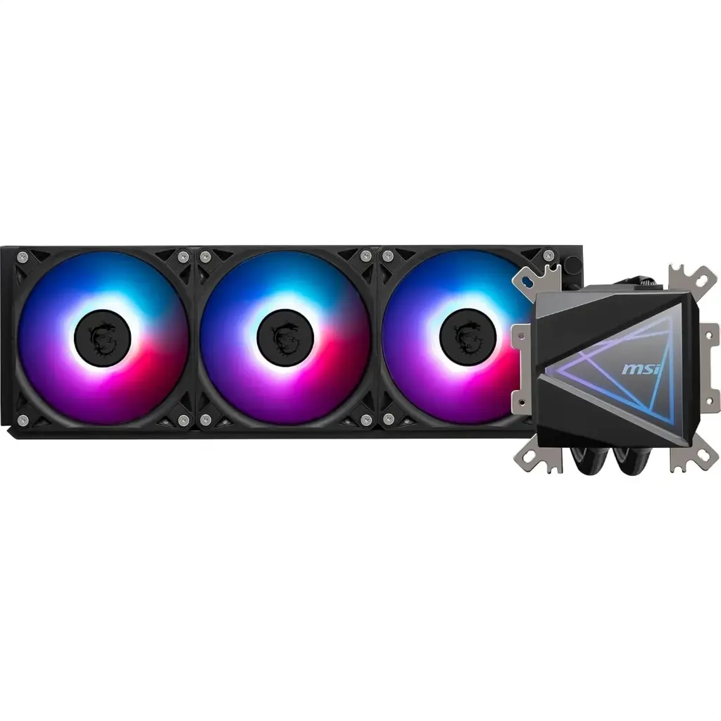MSI MAG CORELIQUID I360 AIO CPU Liquid Cooler - Enlarged Copper Cold Plate, ARGB Blockhead & LDB Fans, Dual-Chamber Water Block, Split-Flow Radiator,...