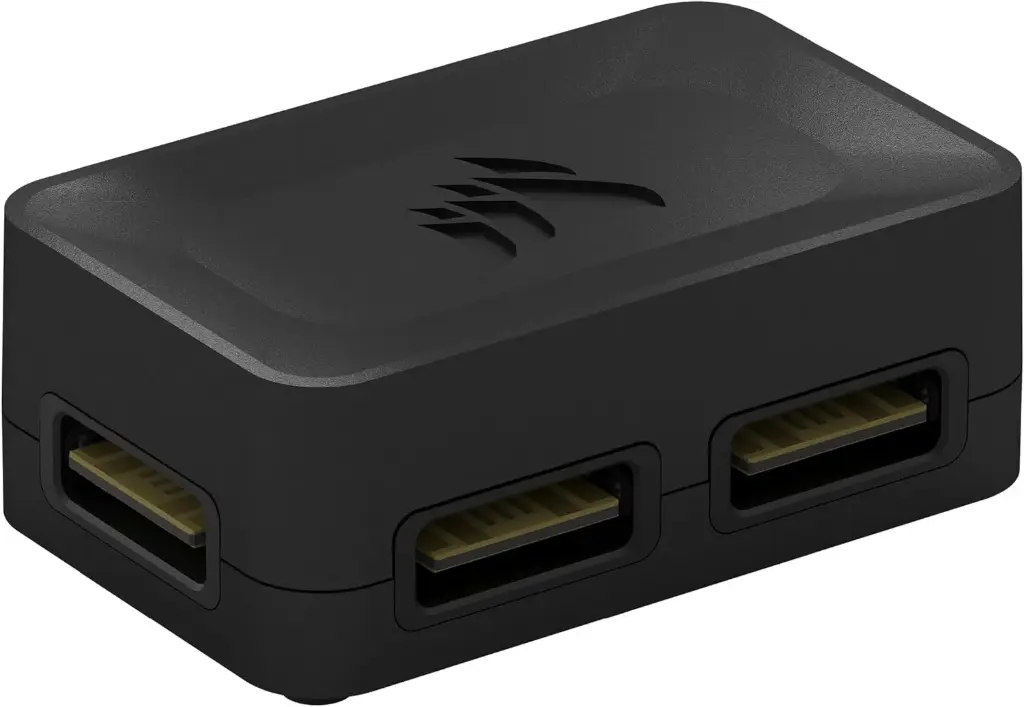 Corsair iCUE LINK 4-Way Signal Splitter - For Custom Cooling Setups - Magnetic Attachment - Requires iCUE LINK System Hub (Sold Separately) - Black
