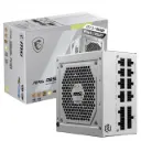 MSI MAG A850GL PCIE5 White Power Supply Unit, 850W, 80 Plus Gold, Fully Modular, ATX 3.0, PCIe 5.0 GPU Support, 120mm FDB Fan, Full-Bridge LLC, Flat Black...