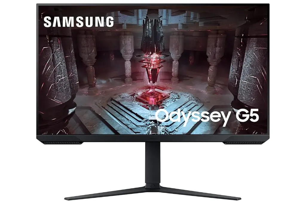 Samsung 32" (80cm) Odyssey G5 2K Gaming Monitor|QHD 2560 X 1440|165Hz|1ms|300nits|Ports-HDMIx2,DP,Headphone|DP Cable|HDR10|FreeSync...