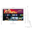 Samsung 32-inch(80cm) M7 4K UHD Smart 3,840 x 2,160 Monitor, Type-C, Smart TV apps, TV Plus, Office 365, Apple Airplay, Dex, Bluetooth, IOT, Speakers,...