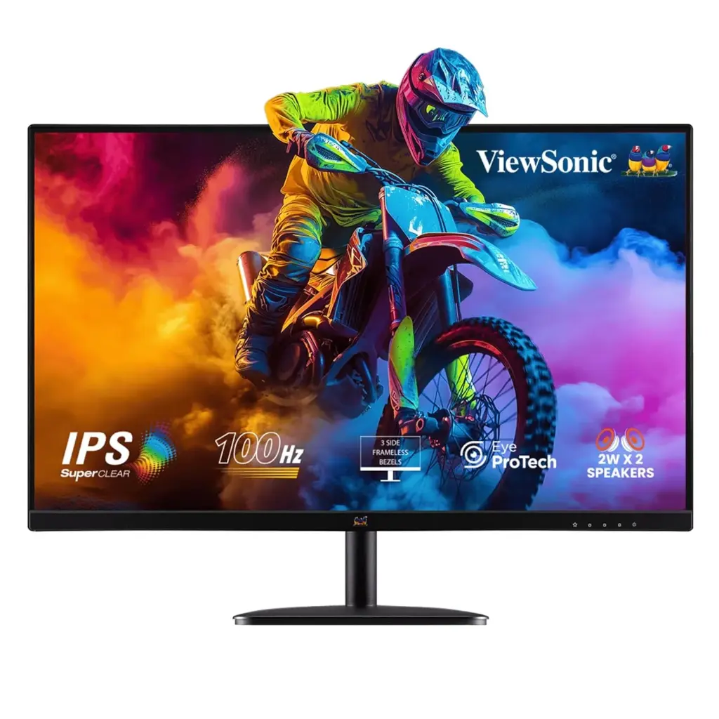 ViewSonic 27 Inch 1920 X1080 Pixels IPS Home and Office Monitor with 100Hz AMD Free Sync, Dual Speaker, Wall Mount, Bezelless, Eye-Care, FlickerFree,...