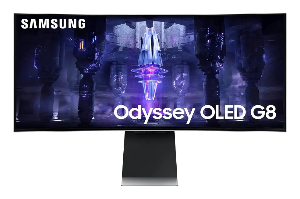 Samsung 34-inch(86.8cm) Ultra WQHD 2K Odyssey OLED G8 Gaming, 175 Hz, 0.1ms Curved Monitor, USB Type -C, Smart TV, Height Adjustable Stand, AMD FreeSync...