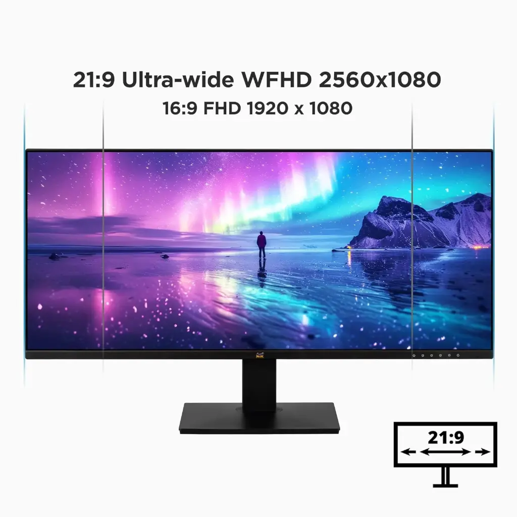 ViewSonic (from USA) - VA2932-MHD 73.66 Cm (29") Ultra-Wide Monitor | IPS | WFHD | HDR10 | Adaptive Sync | sRGB -120% | 21:9 Ratio| Eye Care |DCR 80M:1...