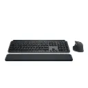 Logitech MX Keys S Combo – Full‑Size Wireless Keyboard + MX Master 3S Mouse + Palm Rest (Graphite)
