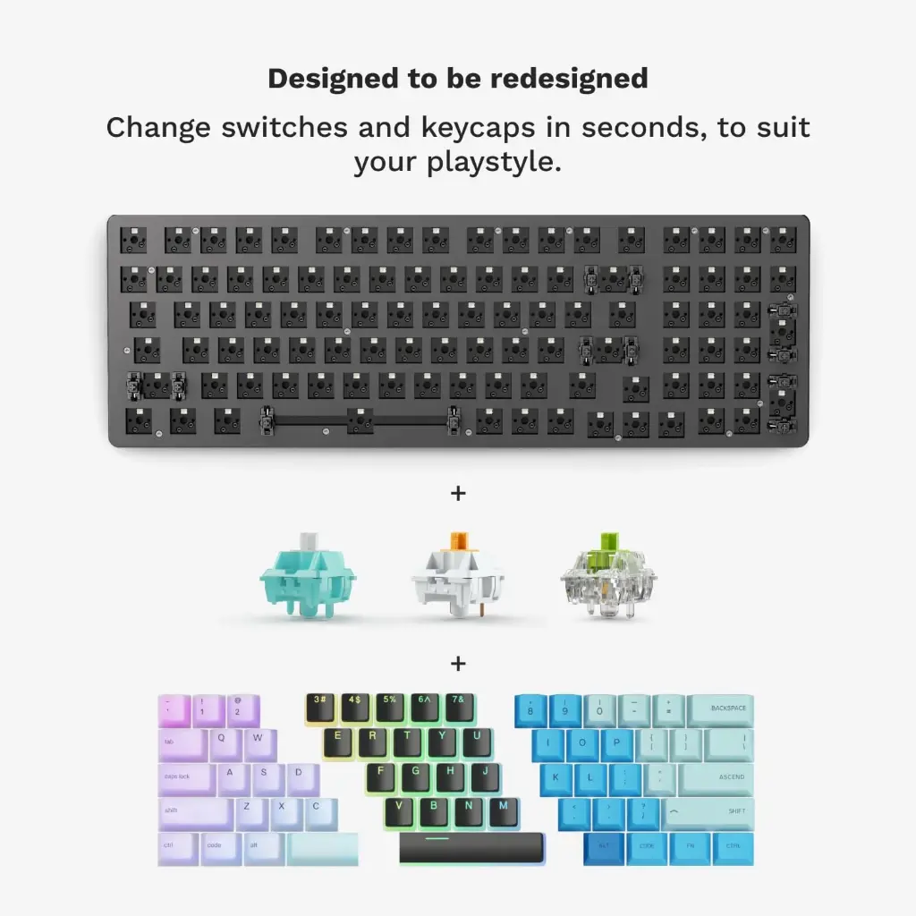 Glorious Modular Mechanical Keyboard 2 Fox Switches GMMK2 96% Full Size (Black) (GLO-GMMK2-96-FOX-B)