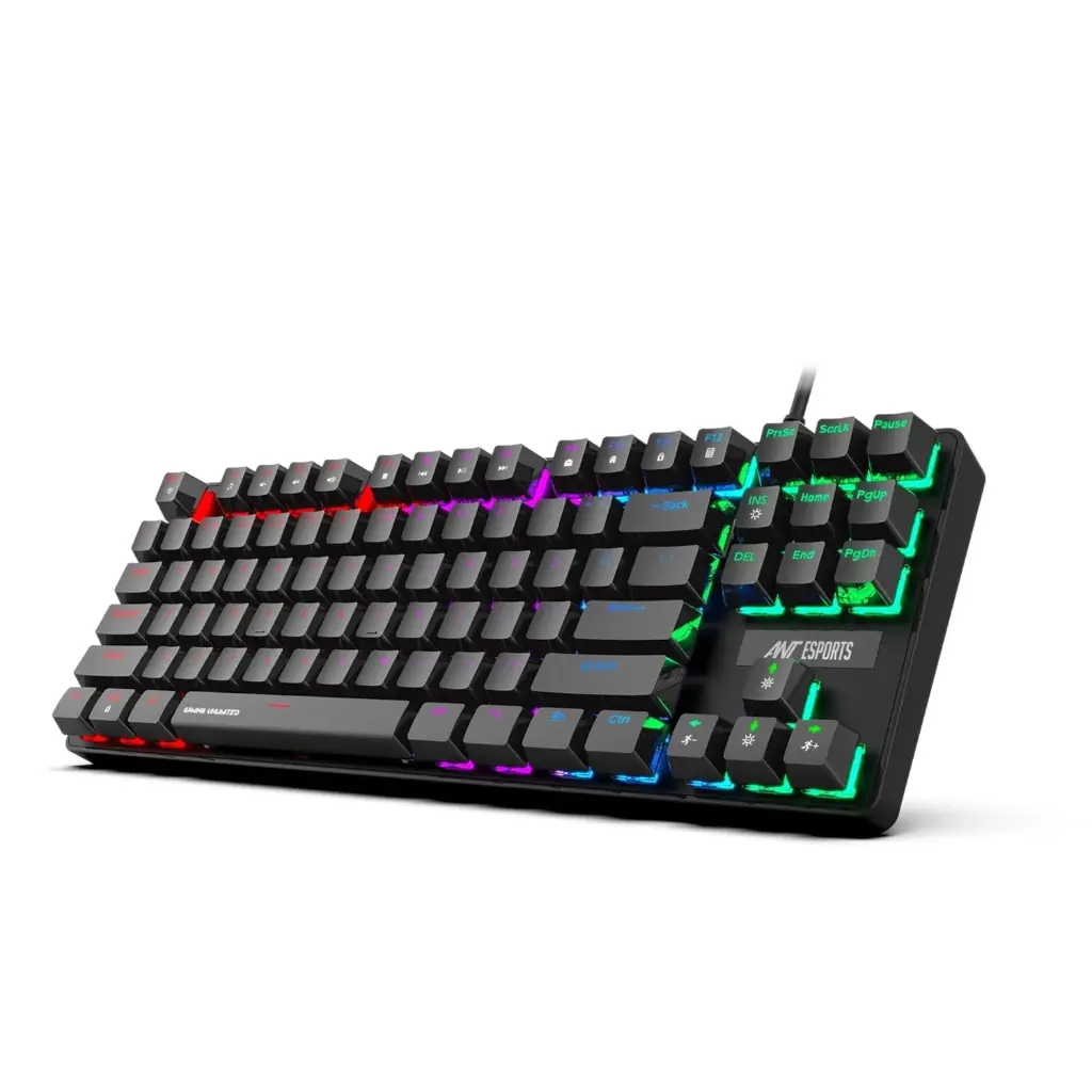 ANT ESPORTS MK1000 MULTI COLOUR LED BACKLIT WIRED TKL MECHANICAL GAMING KEYBOARD