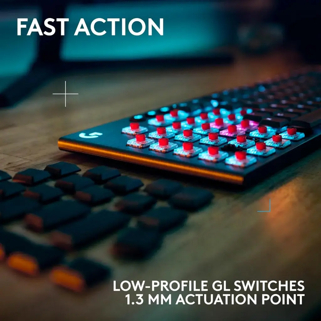 Logitech G915 X LIGHTSPEED Low-Profile Wireless Gaming Keyboard, Double-Shot PBT Keycaps, Fully Programmable Keys, RGB Backlighting, Sleek Aluminum...