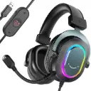 FIFINE Gaming On Ear Headset for PC-Wired Headphones with Microphone-7.1 Surround Sound Computer USB for Laptop, Streaming Headphones on PS4/PS5, with EQ...