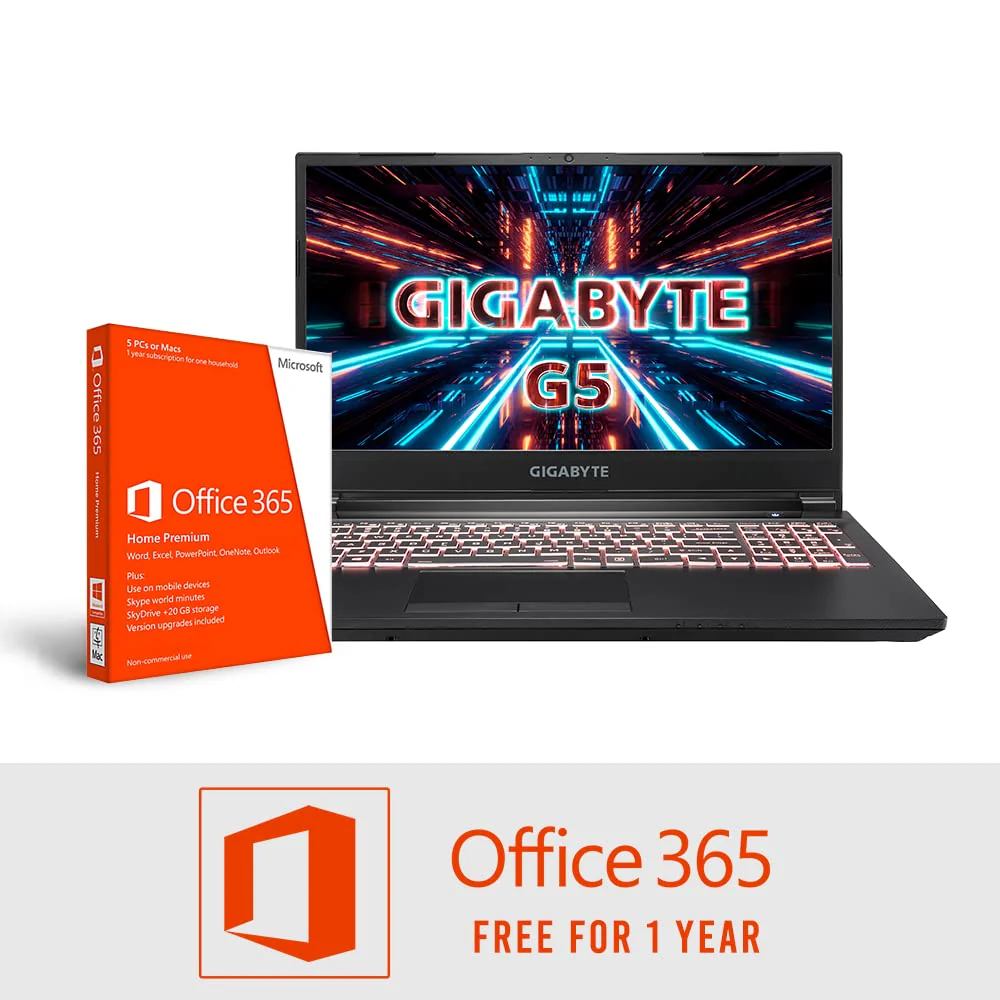 Gigabyte G5 MD-51IN123SE with 15.6" FHD 144Hz, Intel 11th Gen i5-11400H,Nvidia RTX 3050ti 4G Gaming Laptop (16GB DDR4 Memory/Windows 11 Home/64bit /...