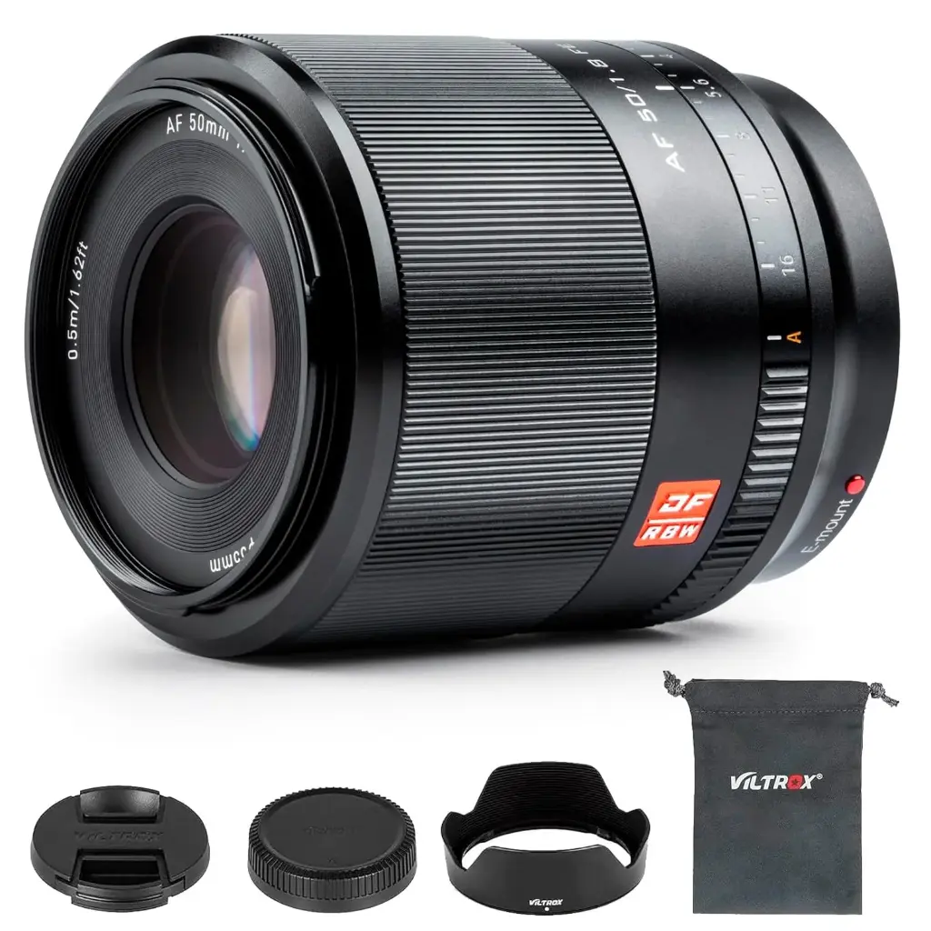 VILTROX 50mm f/1.8 F1.8 Large Aperture Full Frame E-Mount Camera Auto Focus Lens for Sony A6600 A6500 A6400 A6300 A6100 A6000 A5100 A7II A7III A7RIII A7SIII...
