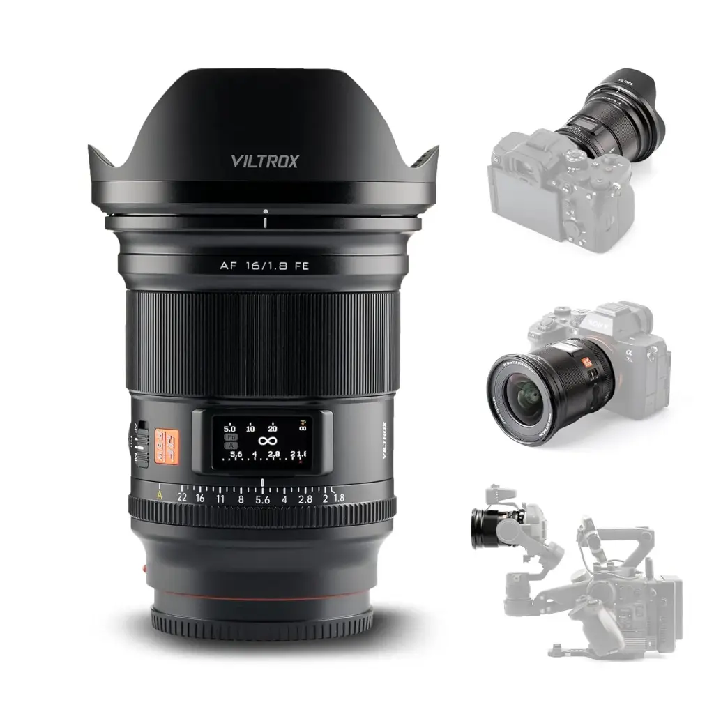 Viltrox 16mm F1.8 Pro Level Wide Angle Autofocus Lens with LCD Screen, Compatible with Full-Frame Sony E-Mount Mirrorless Cameras Alpha a7 a7II a7III a7R...