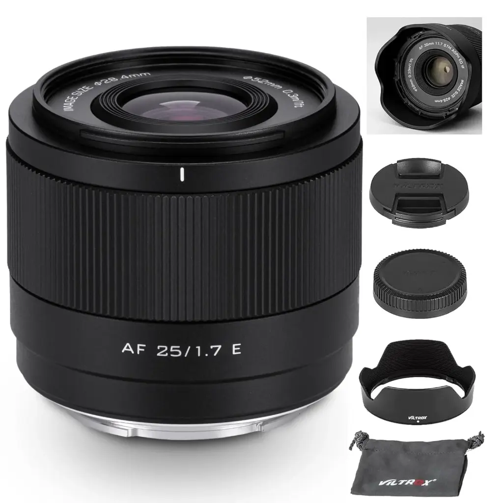 VILTROX 25mm f1.7 E-Mount Large Aperture STM APS-C Auto Focus Prime Lens for Sony E-Mount Cameras A7C A7RII A7SII A7II A7RIII A7IV A7RIV A9 A1 ZVE1 A93...