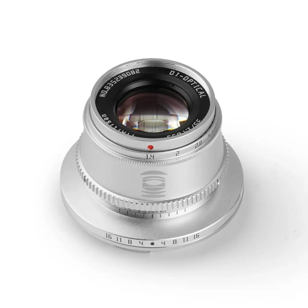 TTArtisan 35mm F1.4 APS-C Manual Focus Lens Compatible with Canon RF Mount Cameras R7, R10 APS-C Model EOS R, RP, R5, R6 (Silver)