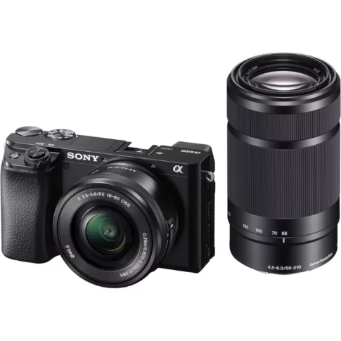 Sony Alpha ILCE-6100X with Upgraded SELP1650 (Ver 2) Power Zoom Lens + SEL55210 Lens