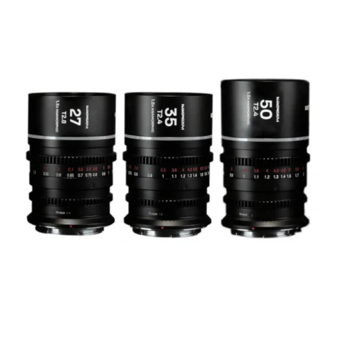 Laowa Nanomorph S35 Prime 3-Lens Bundle (27mm, 35mm, 50mm) (Silver)