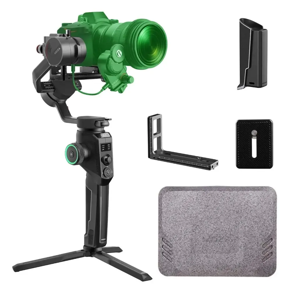 Moza Aircross 2 - Ultra-Lightweight 3-Axis Electronic Gimbal Stabilizer for Mirrorless Cameras (Max Payload (3.2kg) - Black