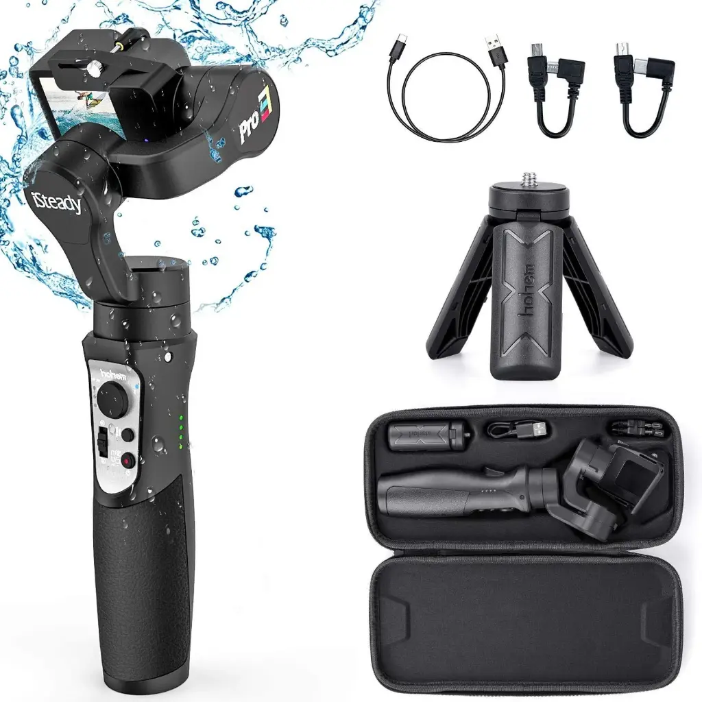 Hohem iSteady Pro 3, 3-Axis Handheld Gimbal Stabilizer Compatible with GoPro Hero 8/7/6/5/4/3 DJI OSMO Action Insta360 One R Sony RX0 YI Cam, GoPro Control...