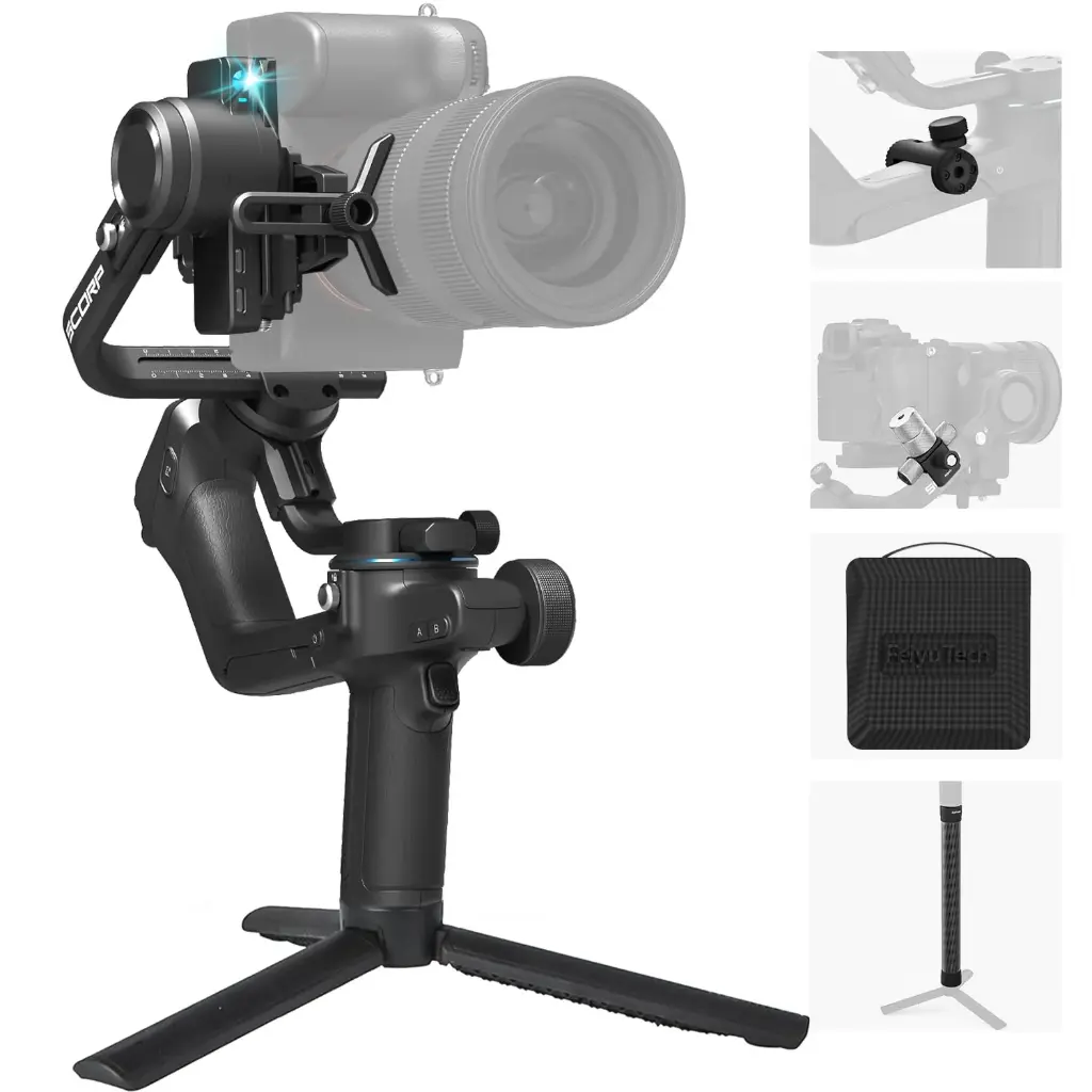 FeiyuTech SCORP 2 Combo[Official] Camera Gimbal Stabilizer, Built-in AI Tracker,Vertical Shooting for Reels & Shorts,Touch Screen,Max 2.5kgs, fits...