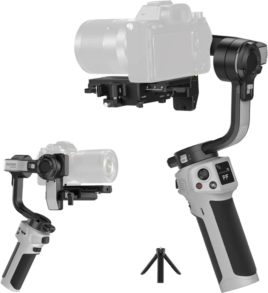 ZHIYUN CINEPEER Weebill 3E[Lite], 3-Axis Lightweight Gimbal Stabilizer for DSLR & Mirrorless Camera Canon/Sony/Panasonic/Nikon, 3KG Payload, Bluetooth...